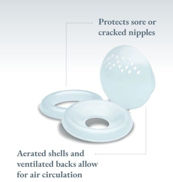 Ameda DuoShell Breast Shells Nipple Comfort Inverted Nipple Support 2-Pack