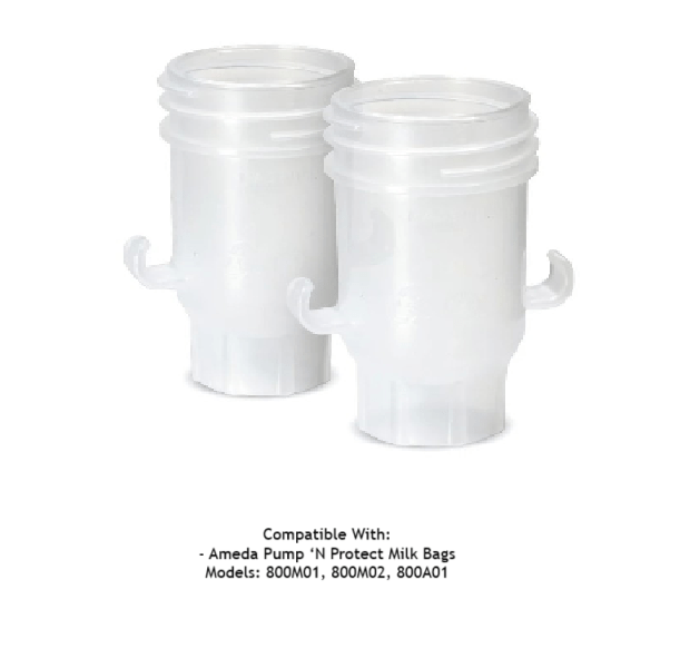 Ameda Pump-N-Protect Bag Adapters Pump Directly Into Bags 2 Count
