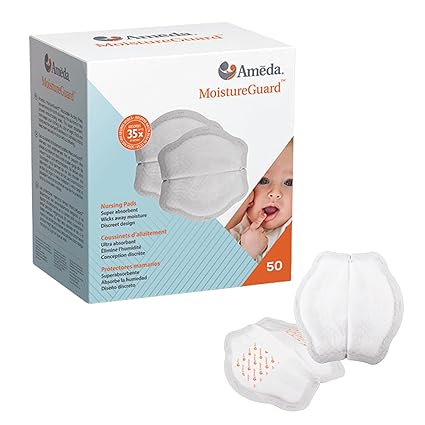 Ameda Moisture Guard Disposable Nursing Pads Leak Protection Breathable 50 Count