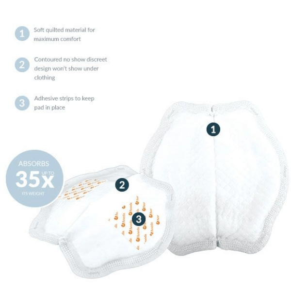 Ameda Moisture Guard Disposable Nursing Pads Leak Protection Breathable 50 Count