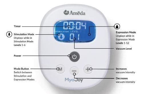 Ameda Mya Joy Single Electric Breast Pump White 1.32lb