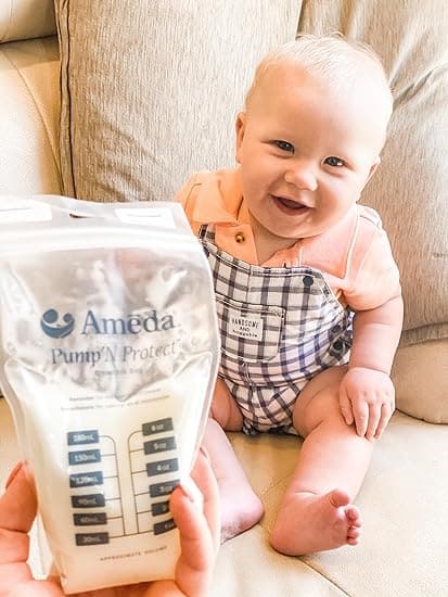 Ameda Pump'N Protect Breastmilk Storage Bags Leakproof Double Zip Seal 200g