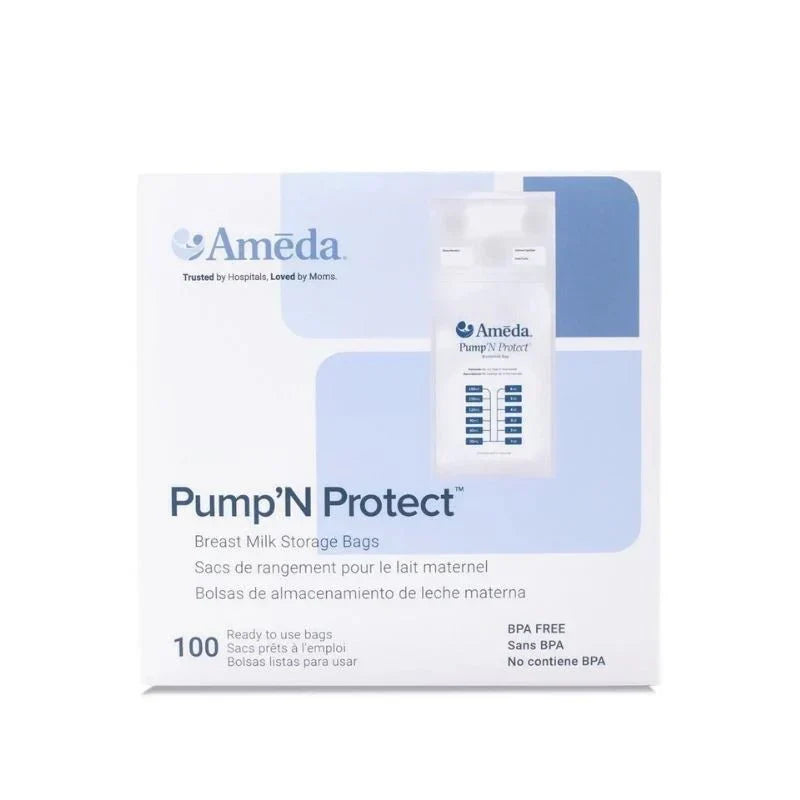 Ameda Pump'N Protect Breastmilk Storage Bags Leakproof Double Zip Seal 200g