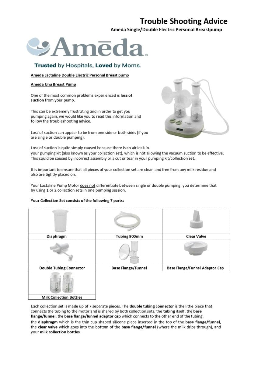 Ameda Purely Yours Una Single Electric Breast Pump Hospital Grade 1.2kg