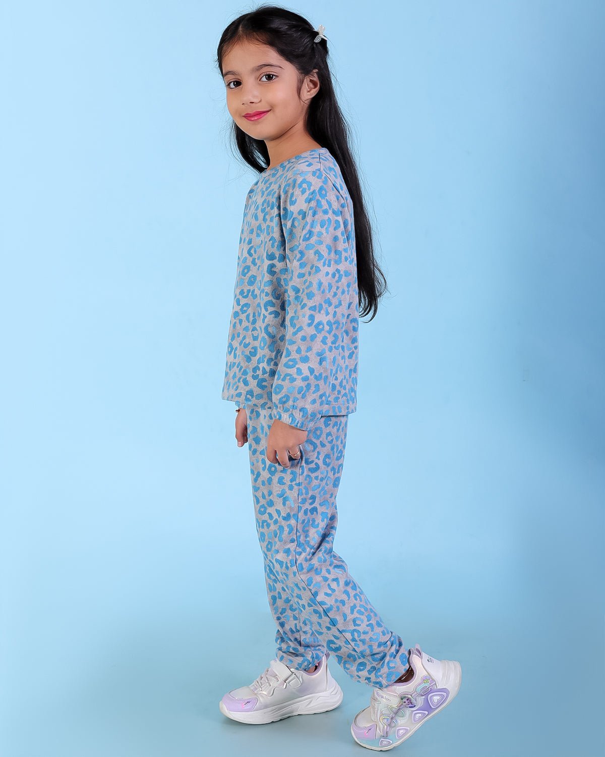 Animal Print Girls Long Sleeve Cotton Casual Set