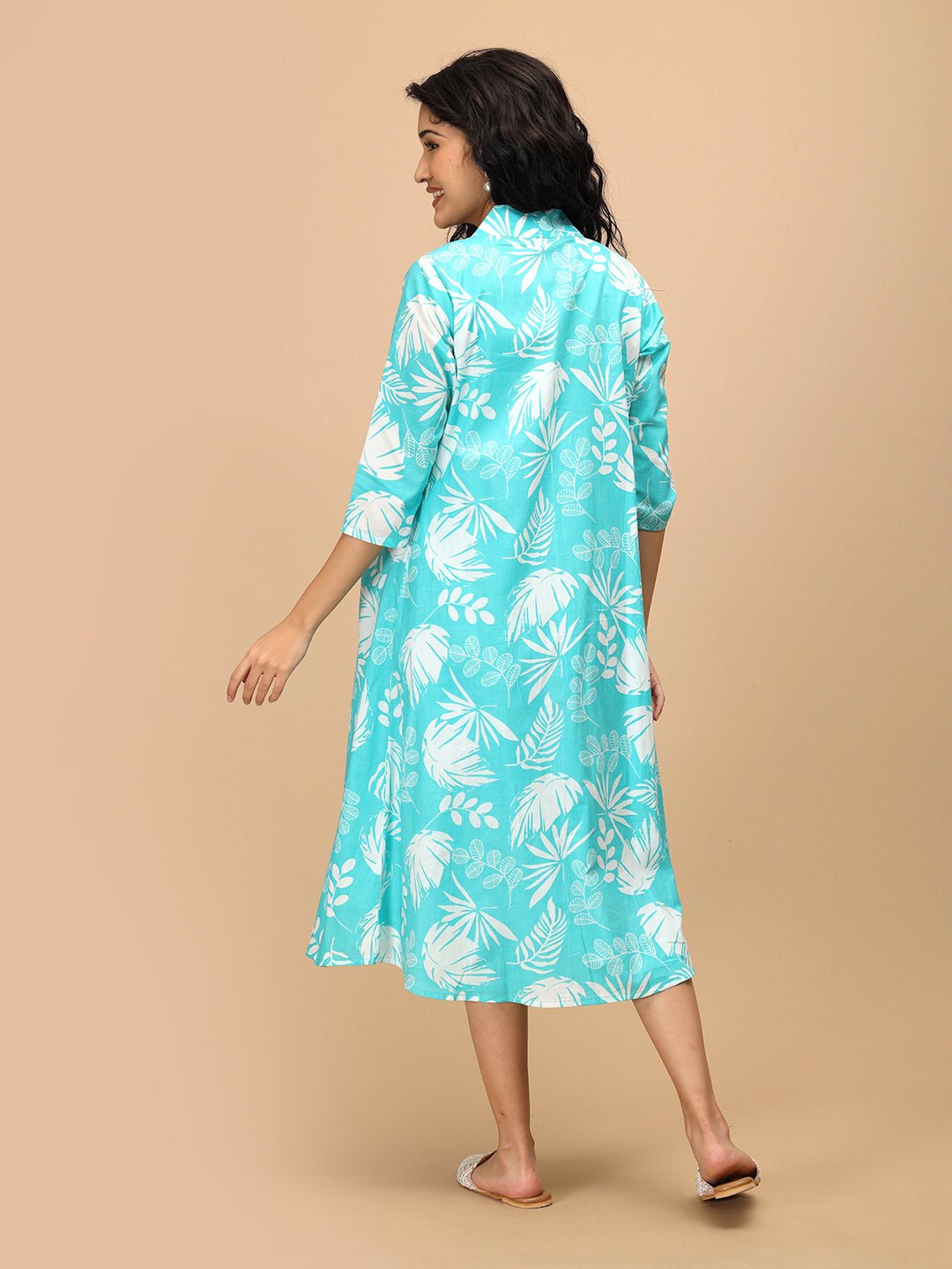  Aqua With It Maternity and Nursing Shacket Dress Aqua