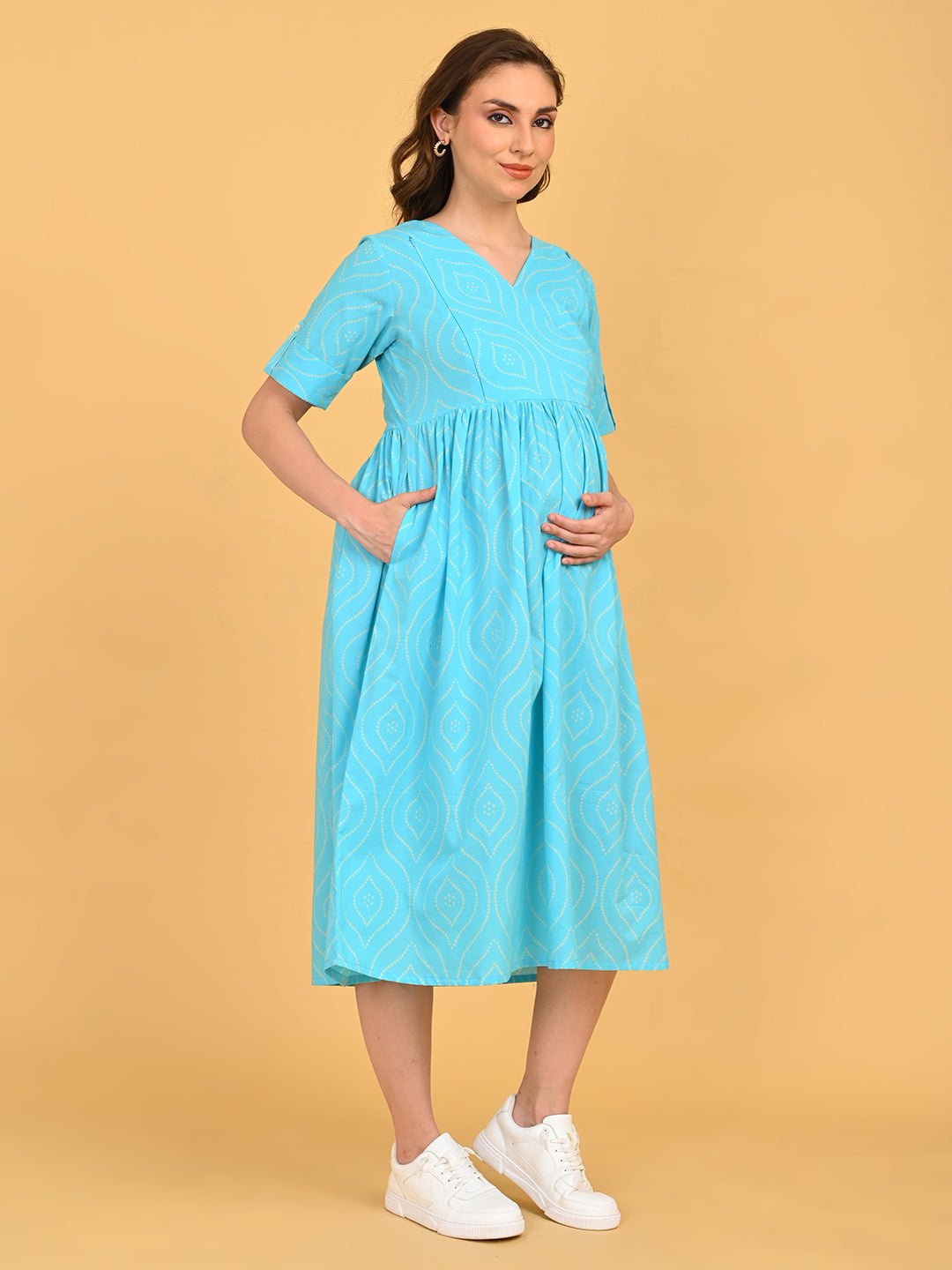  Aquamarine Affair Maternity and Nursing Dress Aqua