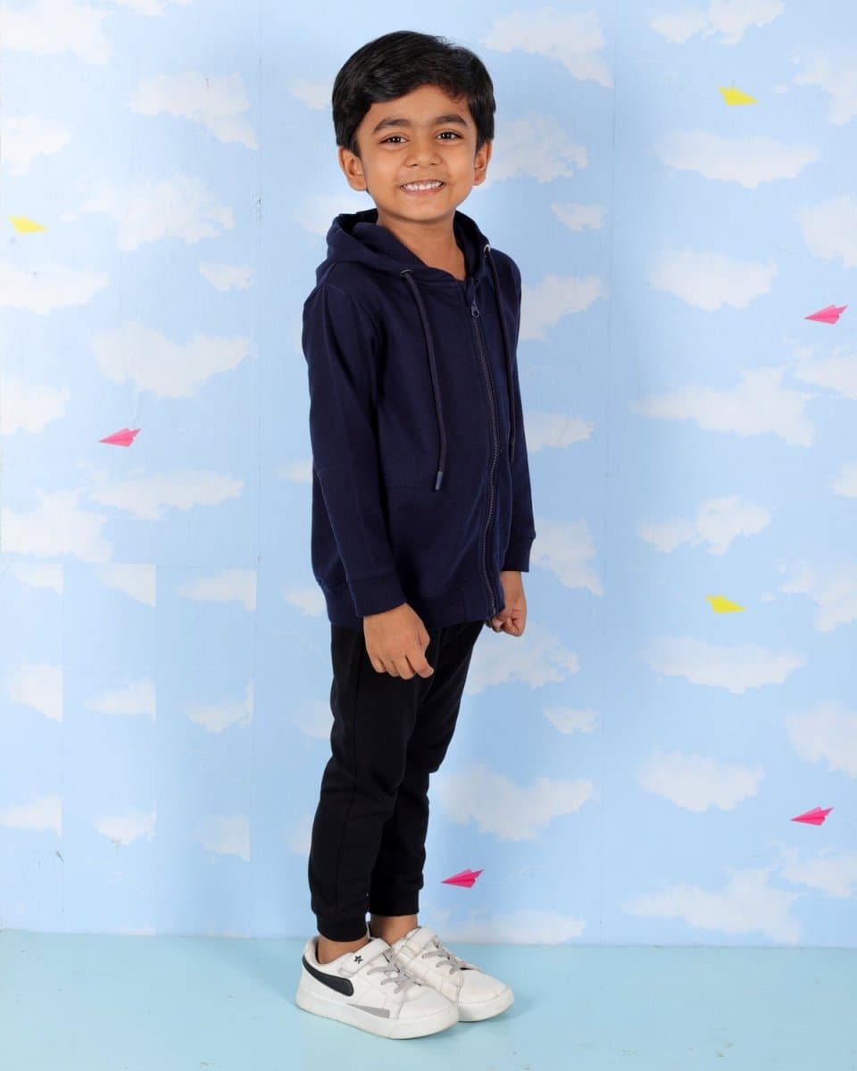  Astro Dude Navy Space Print Zipper Hoodie