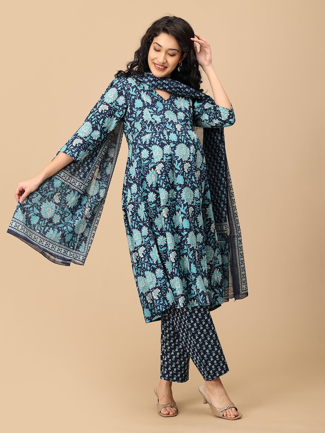  Azure Grace Maternity and Nursing Kurta Set Multi