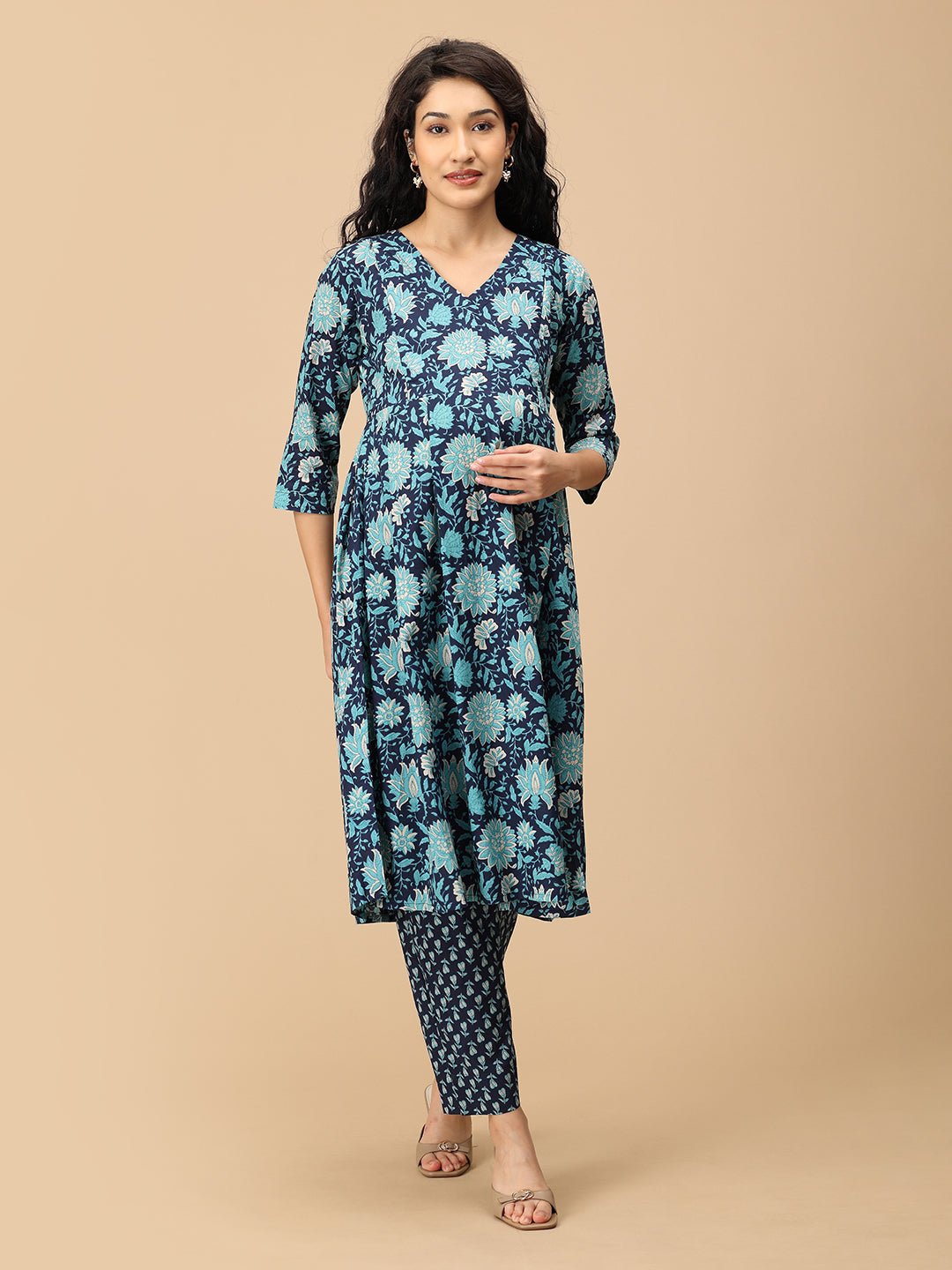  Azure Grace Maternity and Nursing Kurta Set Multi