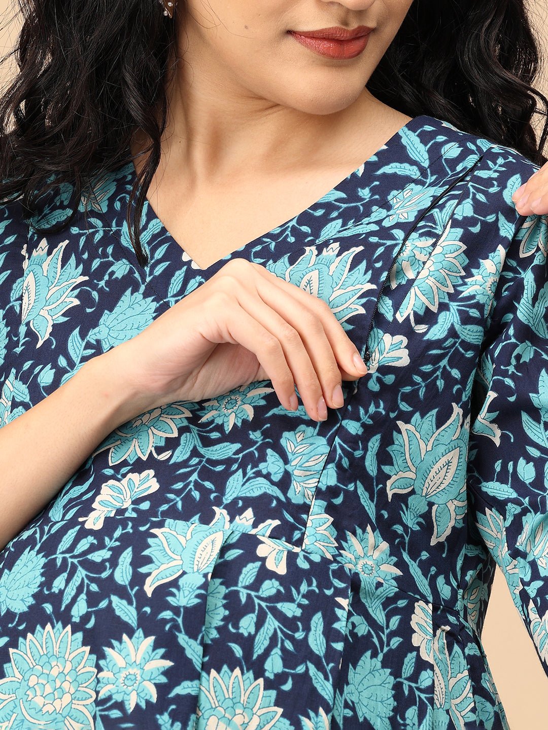  Azure Grace Maternity and Nursing Kurta Set Multi