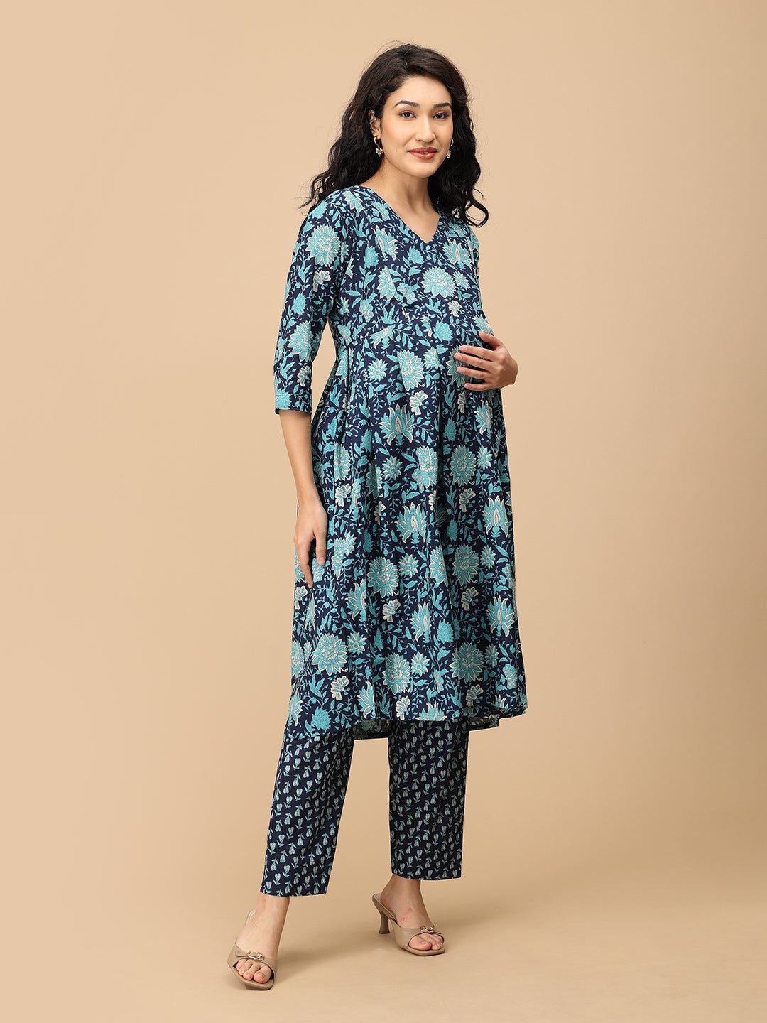  Azure Grace Maternity and Nursing Kurta Set Multi
