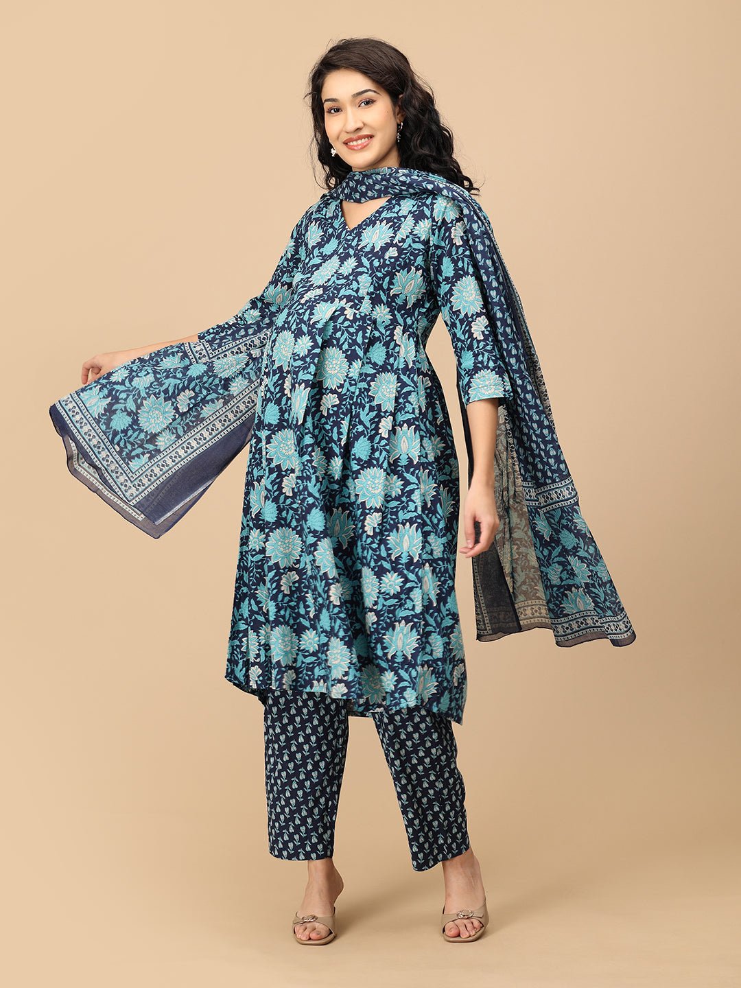  Azure Grace Maternity and Nursing Kurta Set Multi