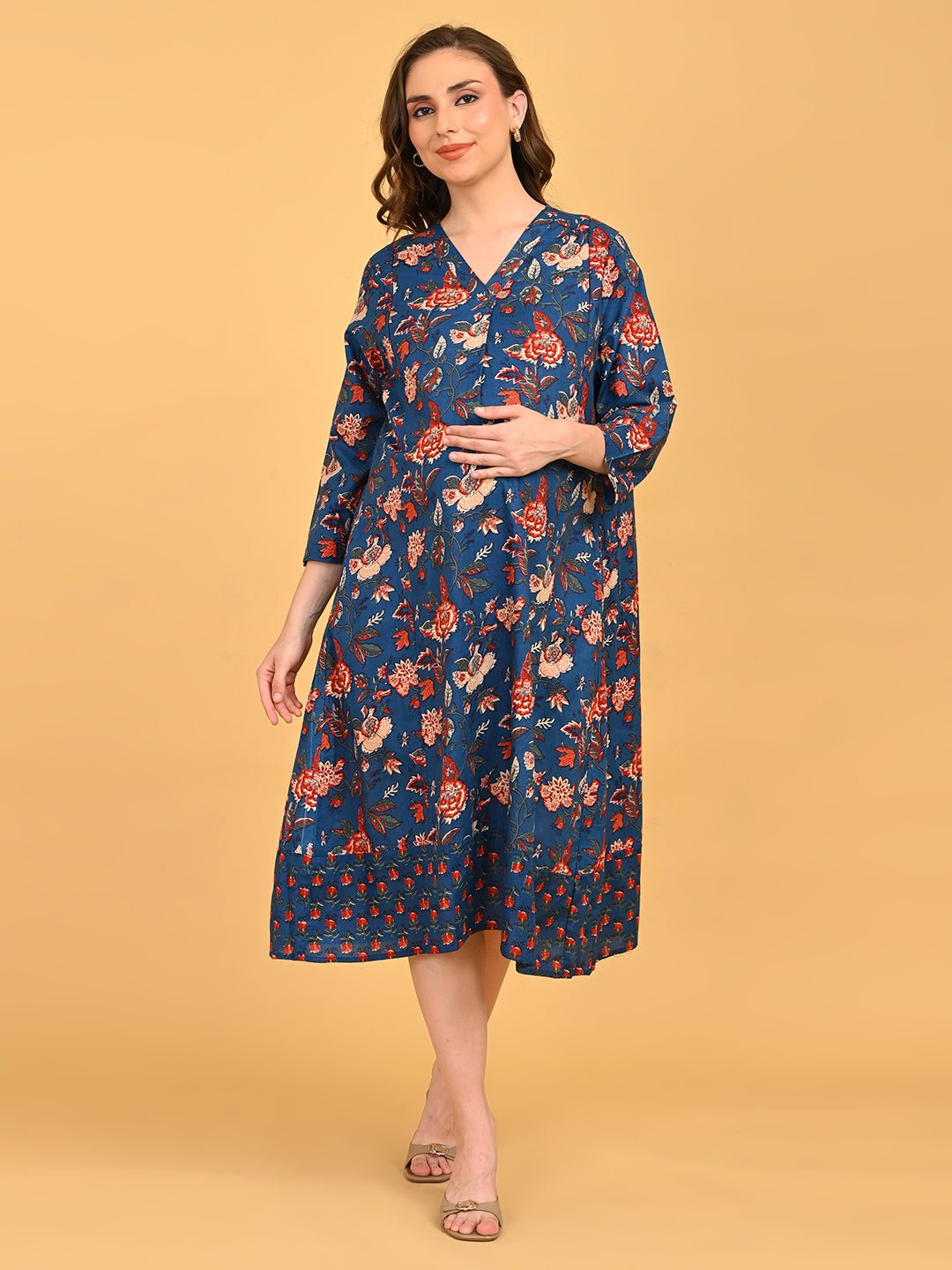 Azurelle Maternity and Nursing Dress Blue