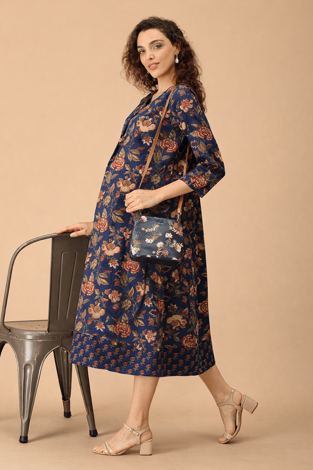  Azurelle Maternity and Nursing Dress Blue