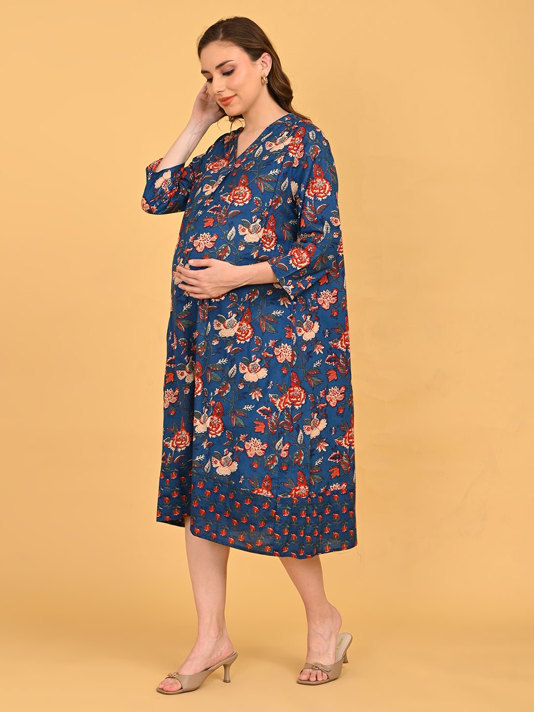  Azurelle Maternity and Nursing Dress Blue