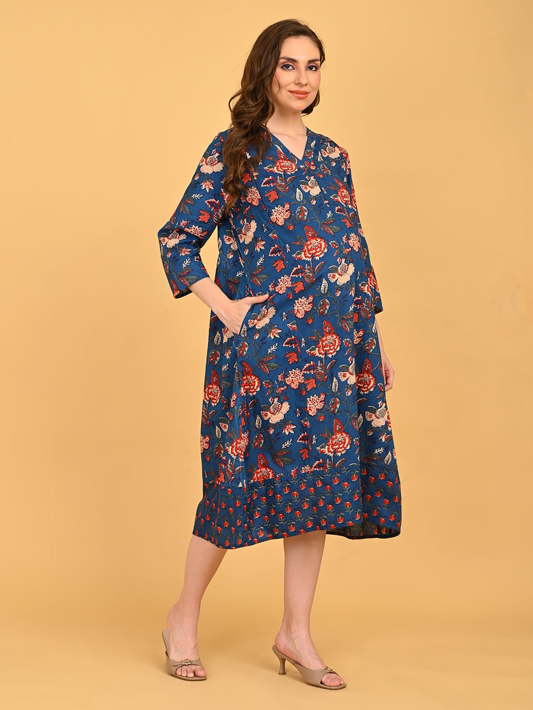  Azurelle Maternity and Nursing Dress Blue