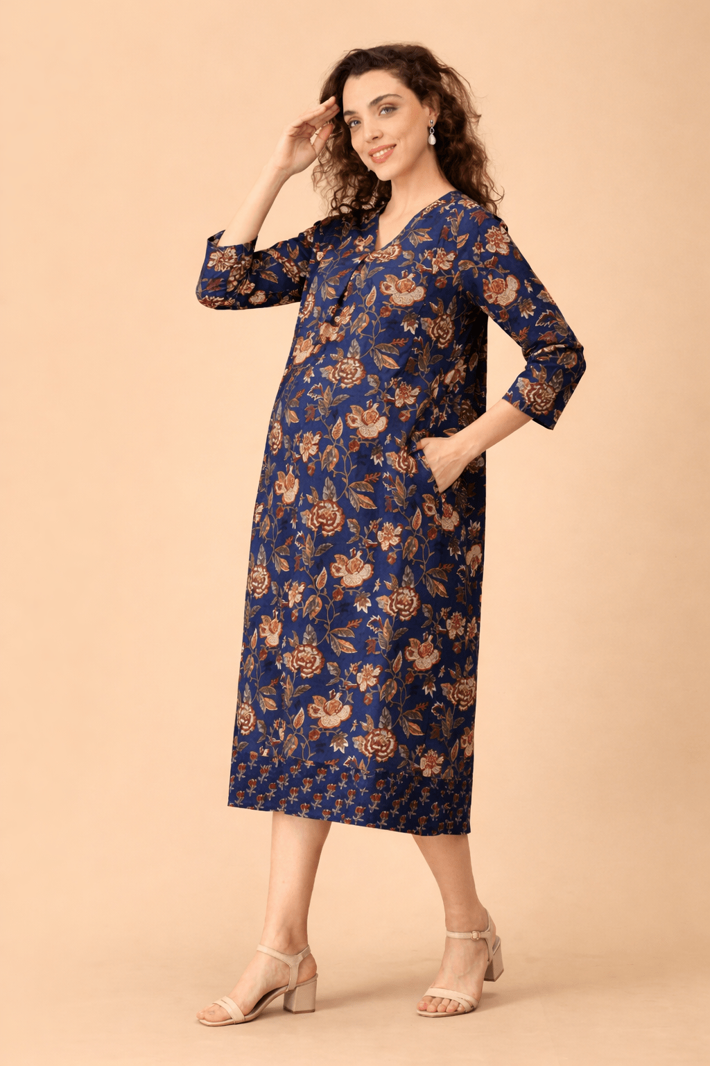  Azurelle Maternity and Nursing Dress Blue