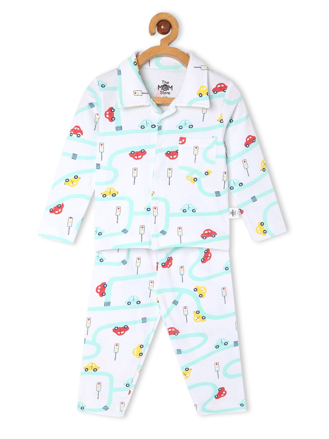 White City Drive Cotton Pajama Nightsuit Set For Kids