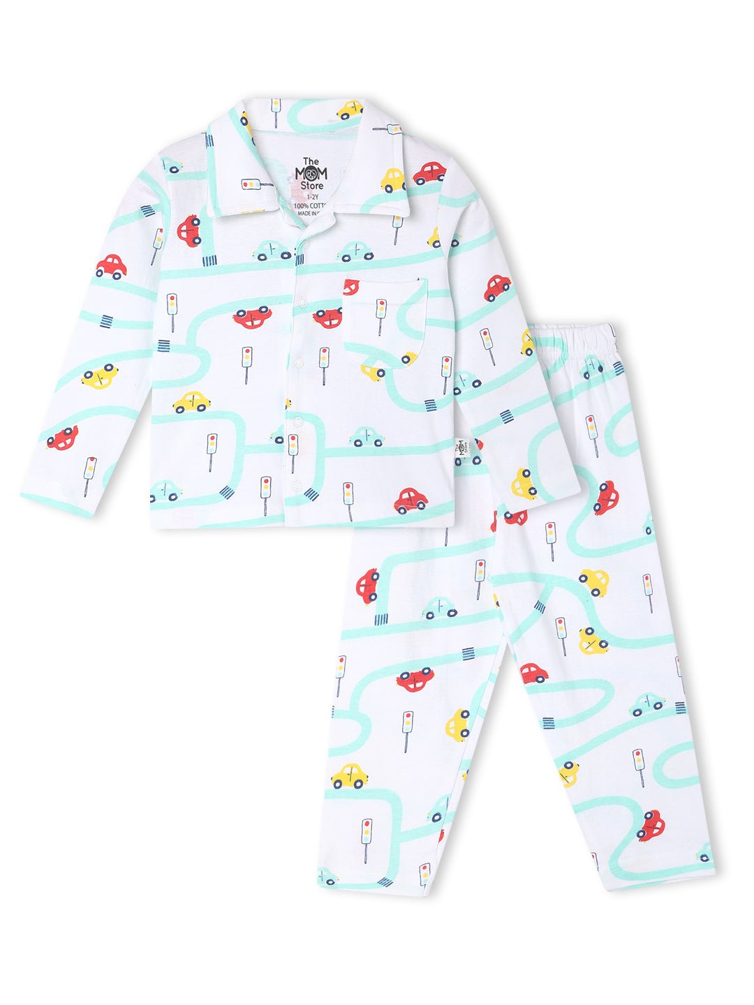 White City Drive Cotton Pajama Nightsuit Set For Kids