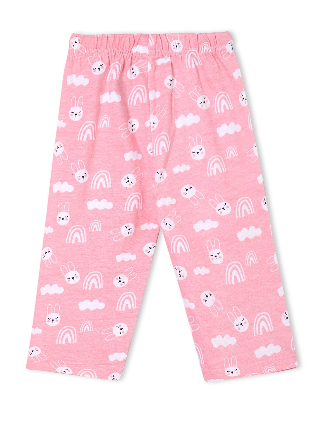 Pink Cutey Bunny Baby Kids Pajama Nightsuit Set