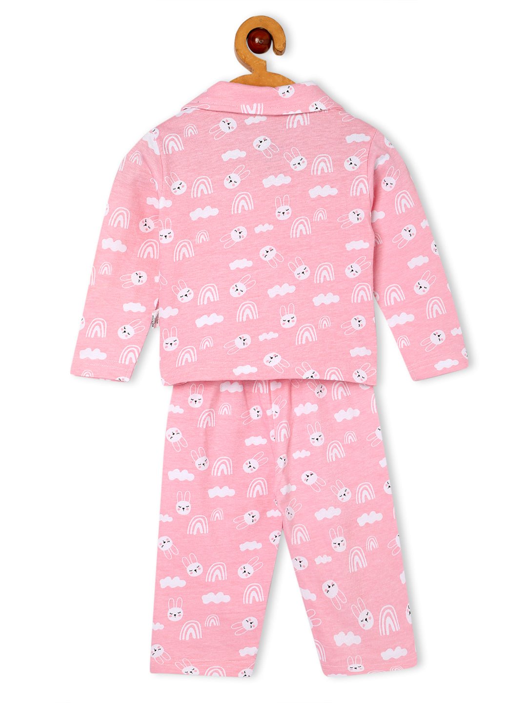  Pink Cutey Bunny Baby Kids Pajama Nightsuit Set