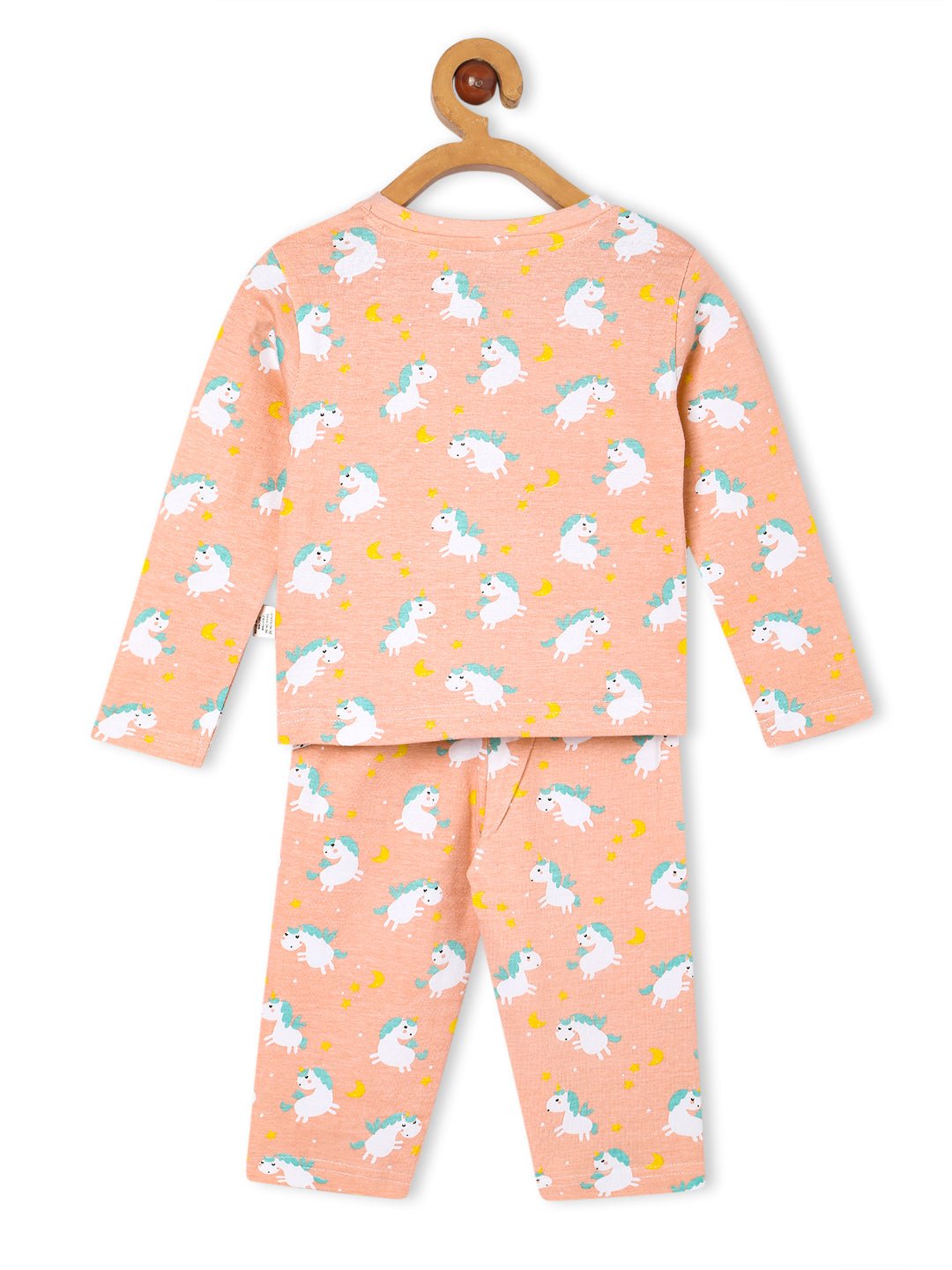  Peach Dreamy Unicorn Baby Kids Pajama Nightsuit Set