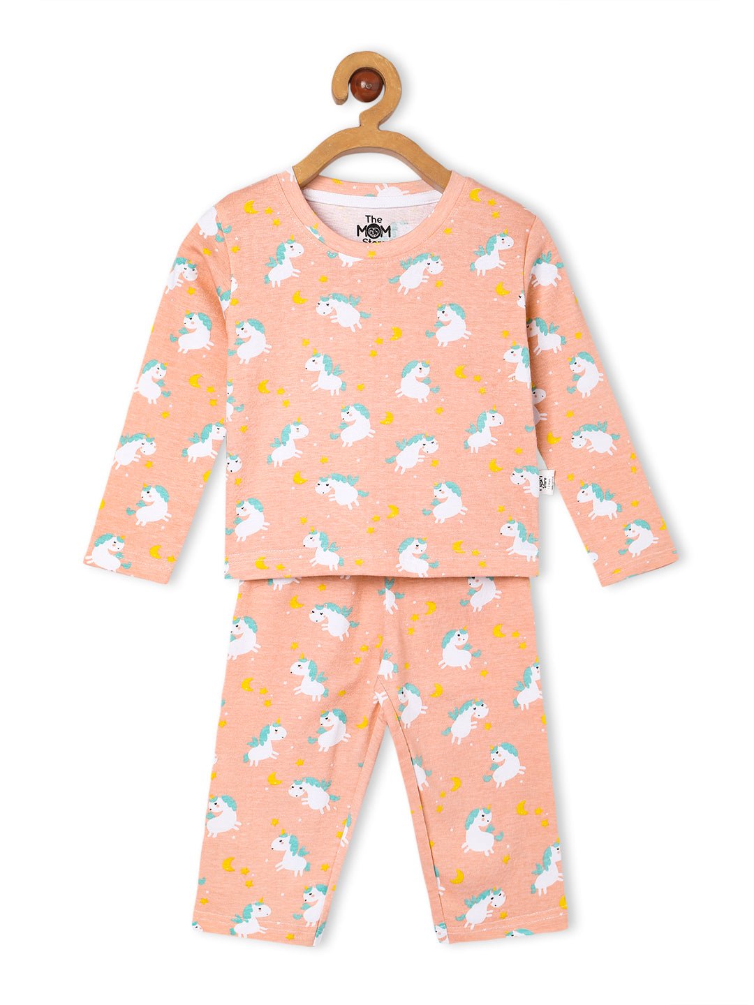 Peach Dreamy Unicorn Baby Kids Pajama Nightsuit Set