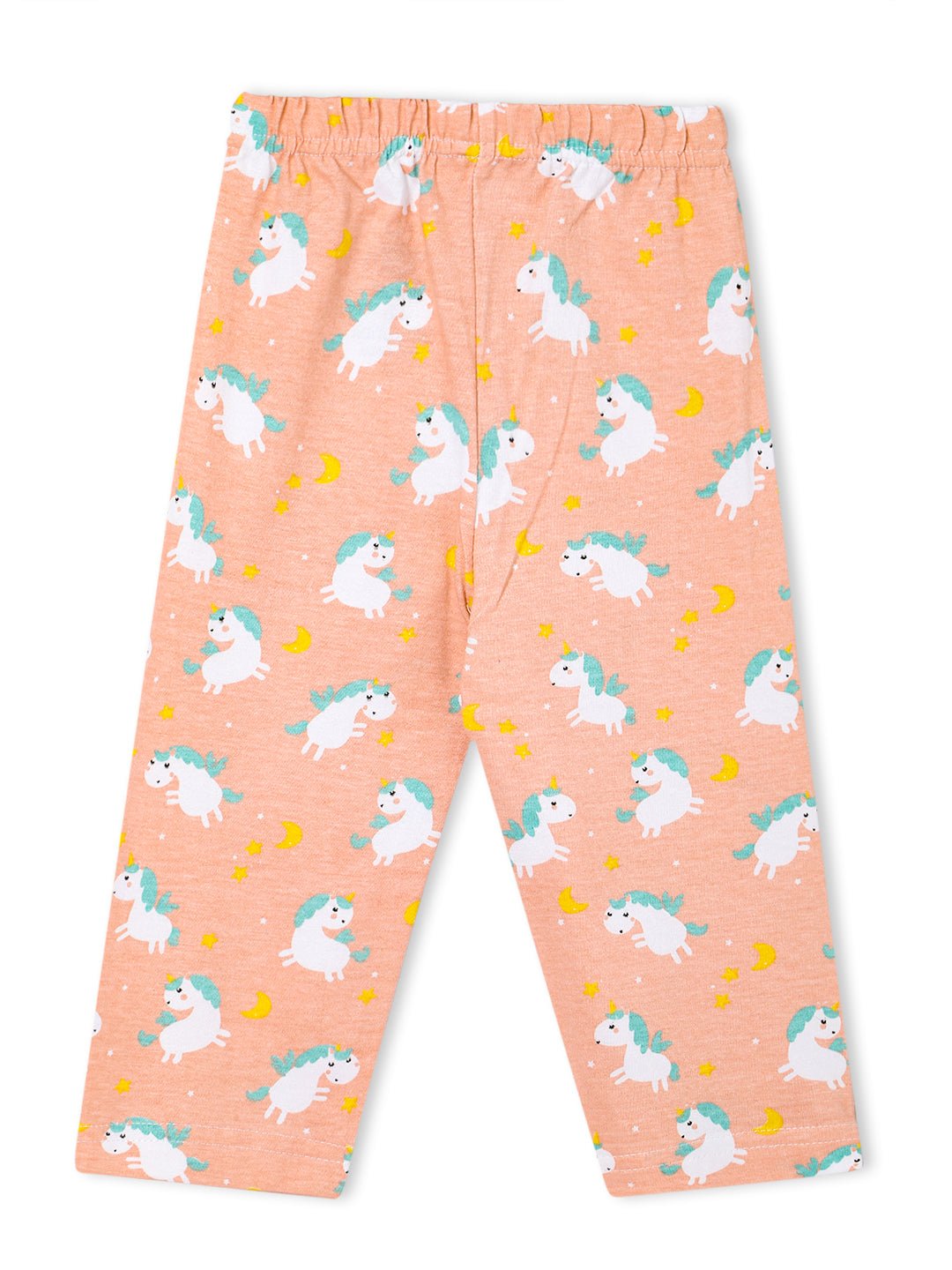  Peach Dreamy Unicorn Baby Kids Pajama Nightsuit Set