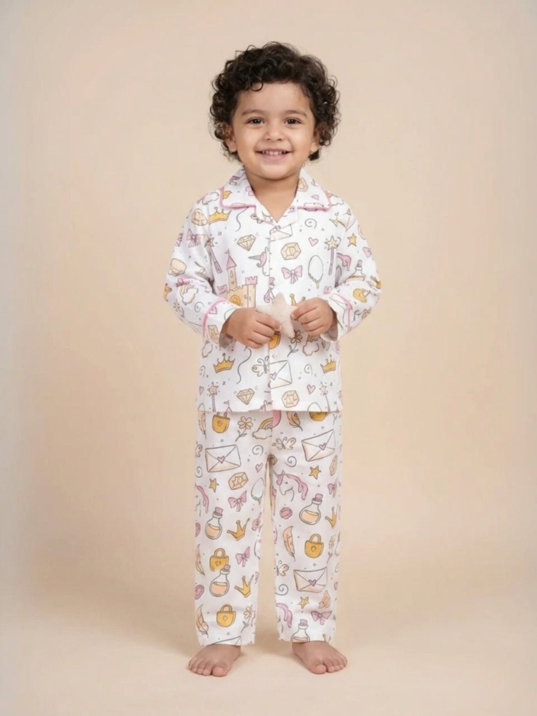  Fairy Princess Printed Baby Kids Pajama Nightsuit Set