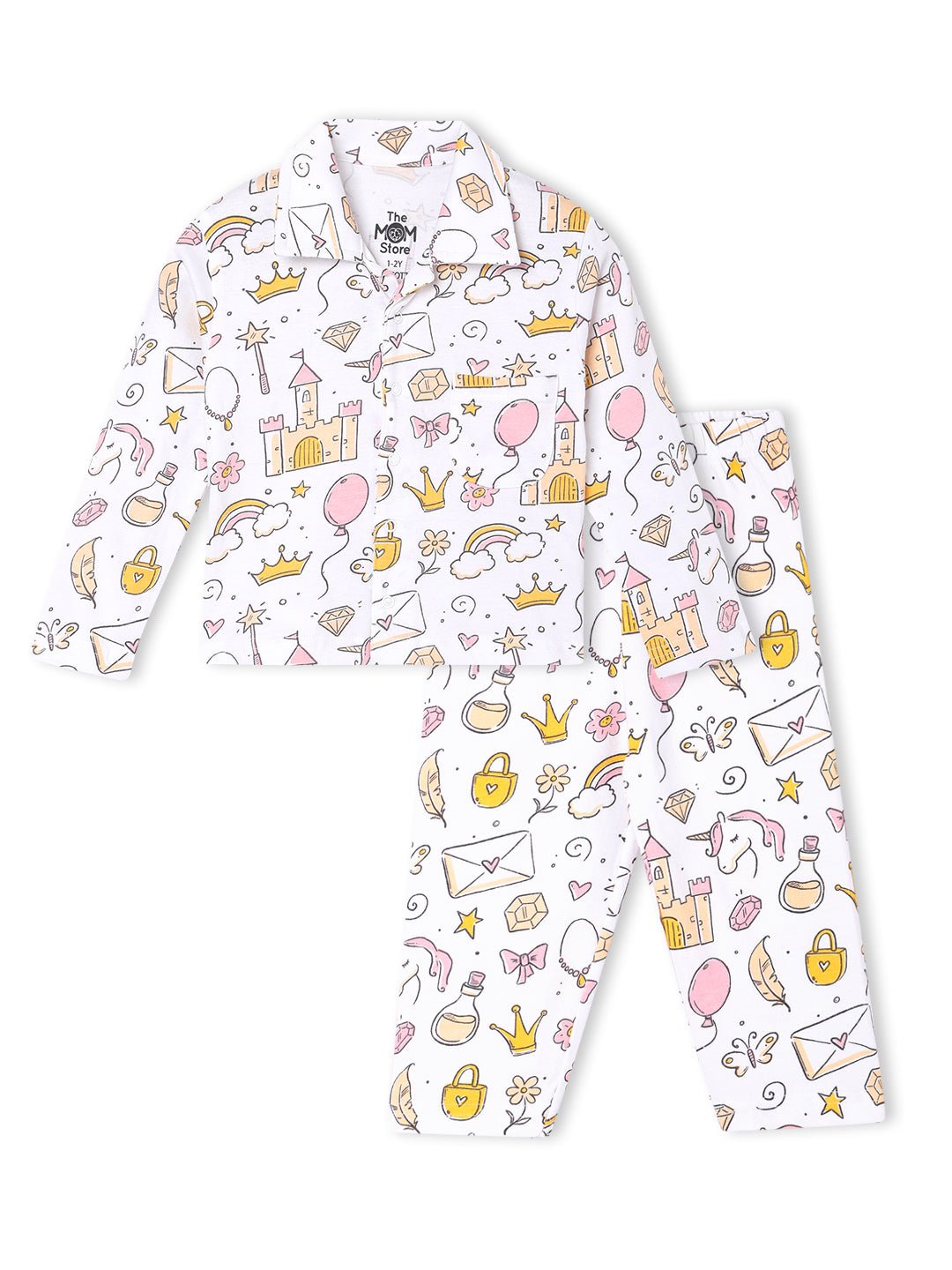  Fairy Princess Printed Baby Kids Pajama Nightsuit Set