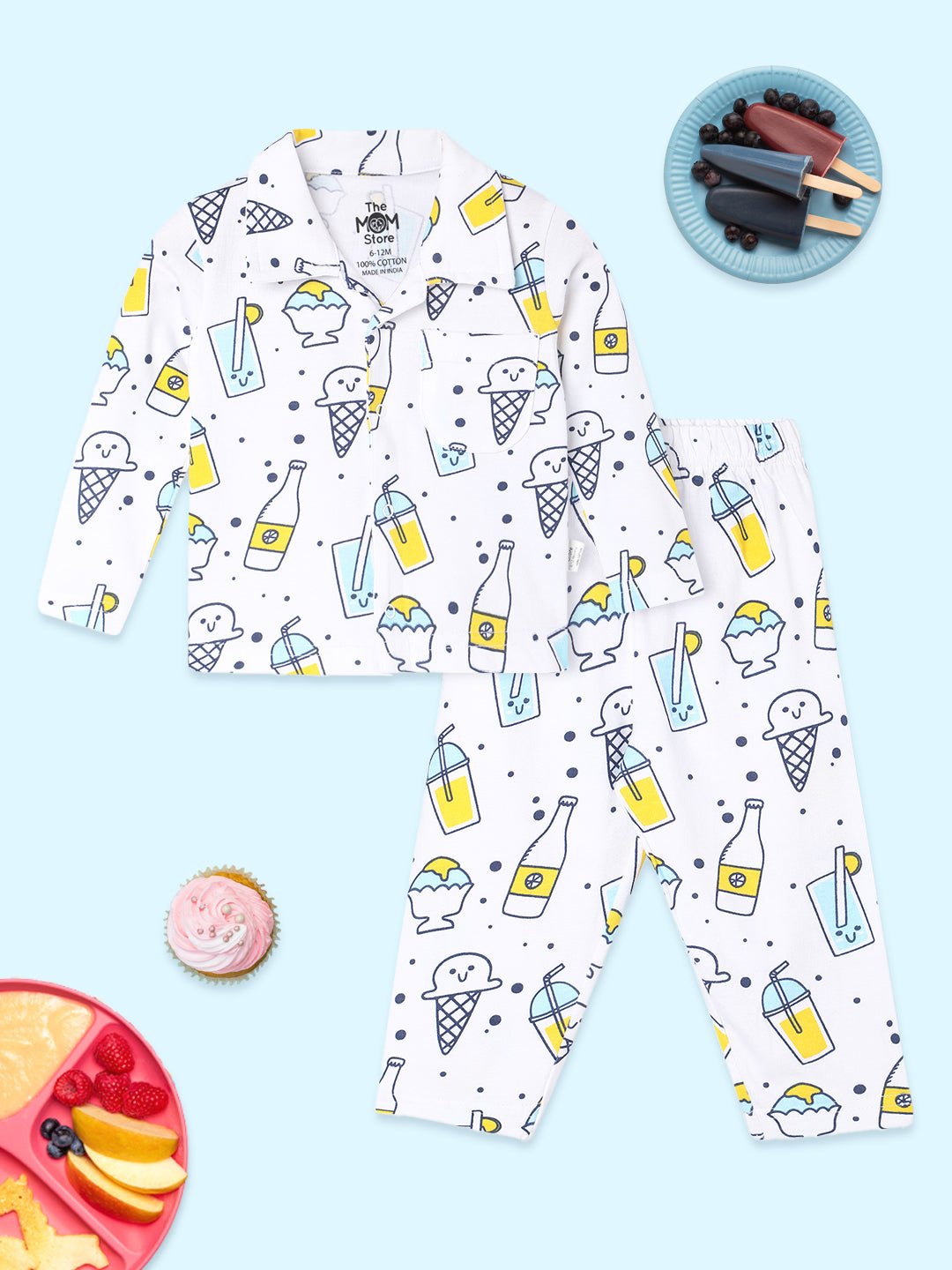 White My Smoothie Pajama Set For Kids