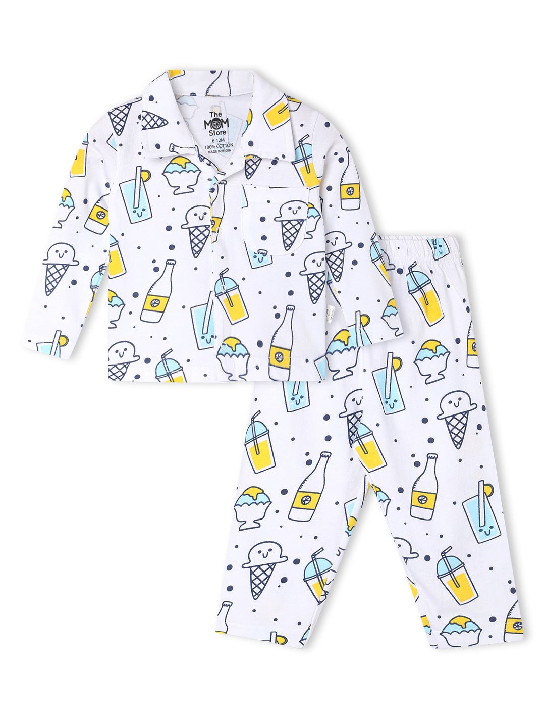 White My Smoothie Pajama Set For Kids