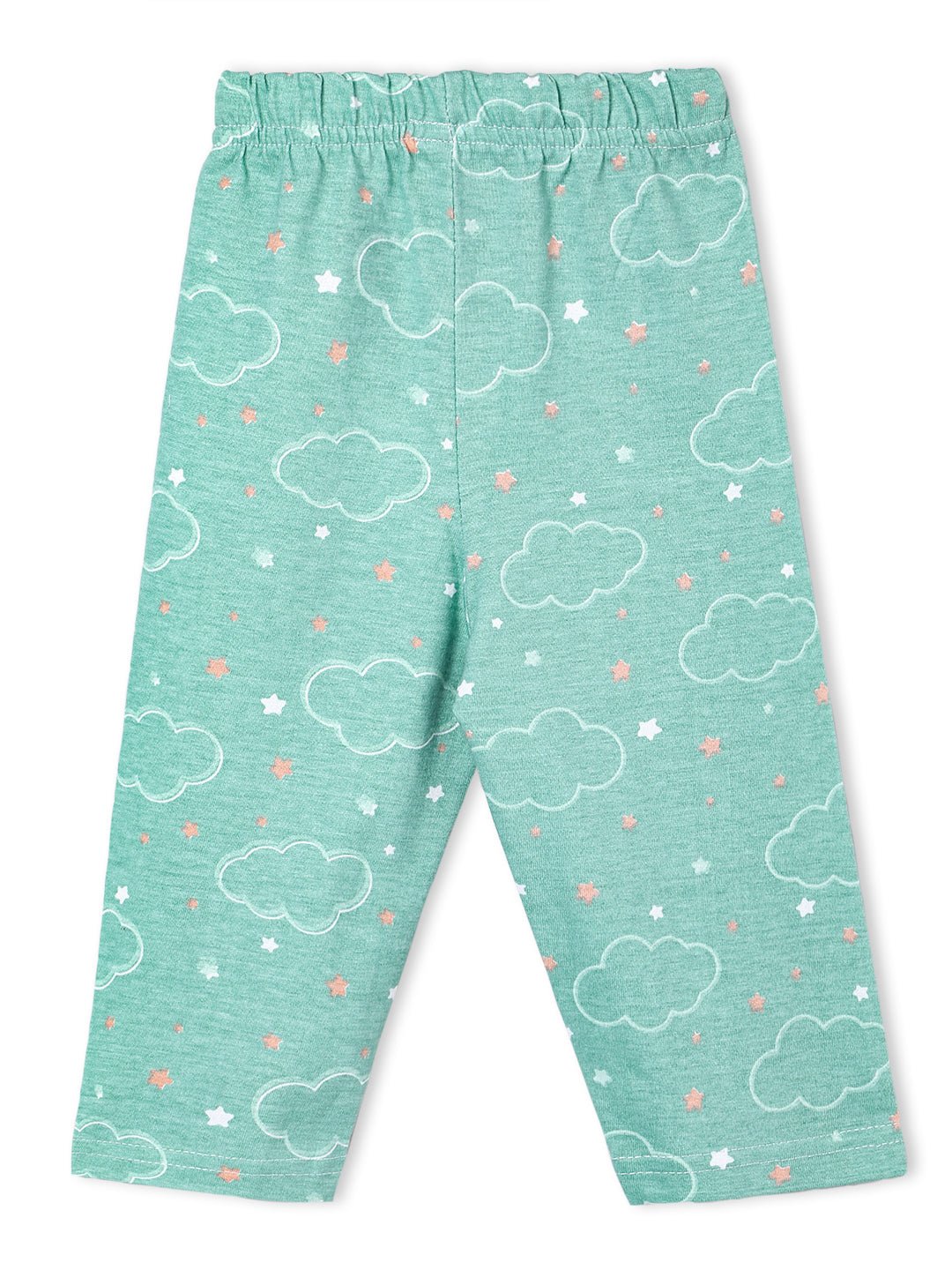  Aqua On Cloud Mine Printed Pajama Nightsuit Set For Kids