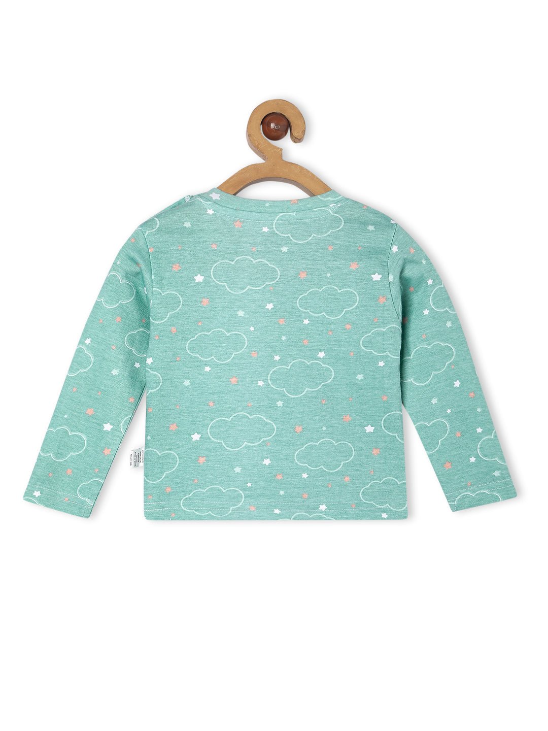  Aqua On Cloud Mine Printed Pajama Nightsuit Set For Kids