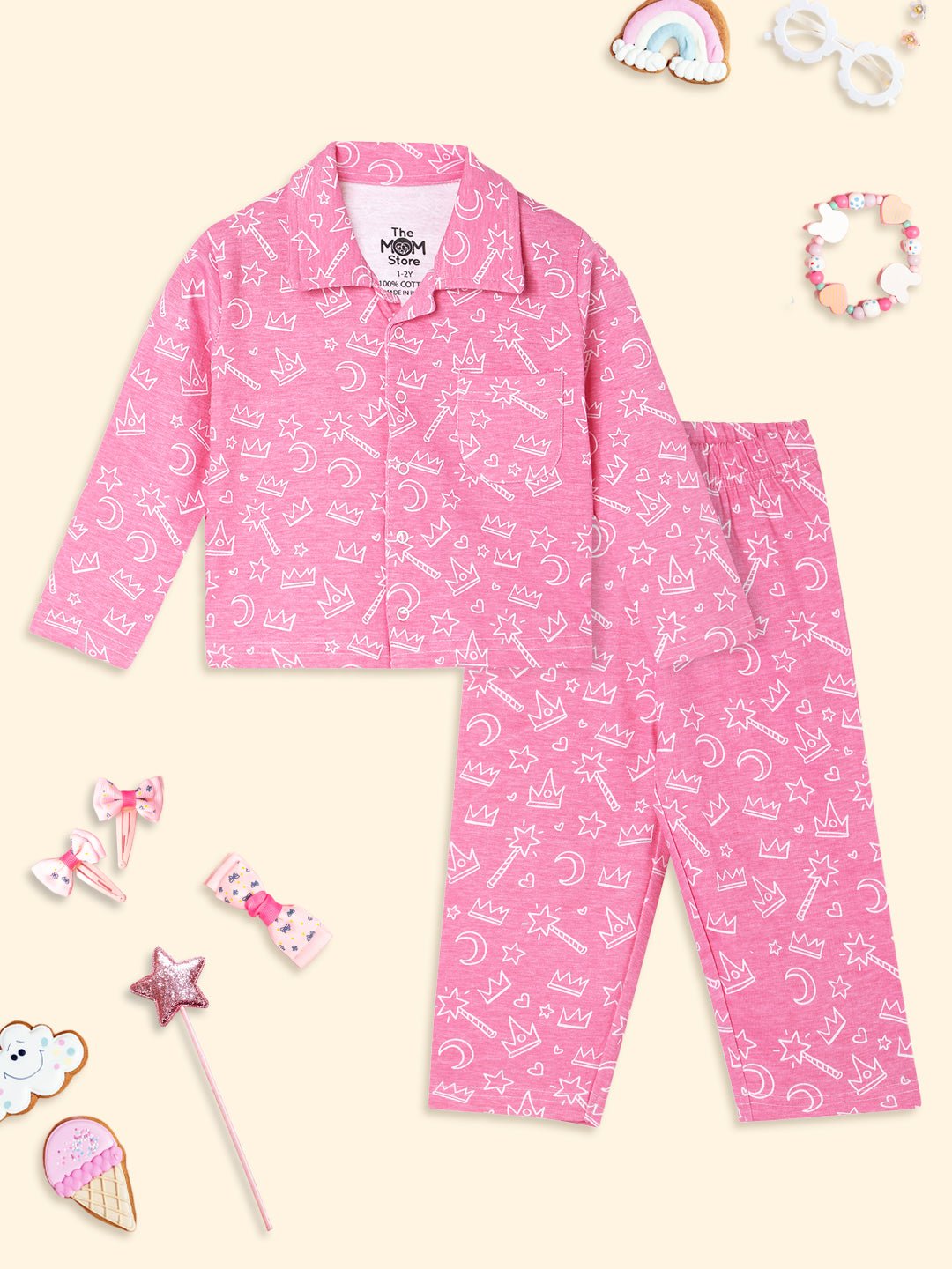 Pink-A-Boo Pajama Nightsuit Set For Kids