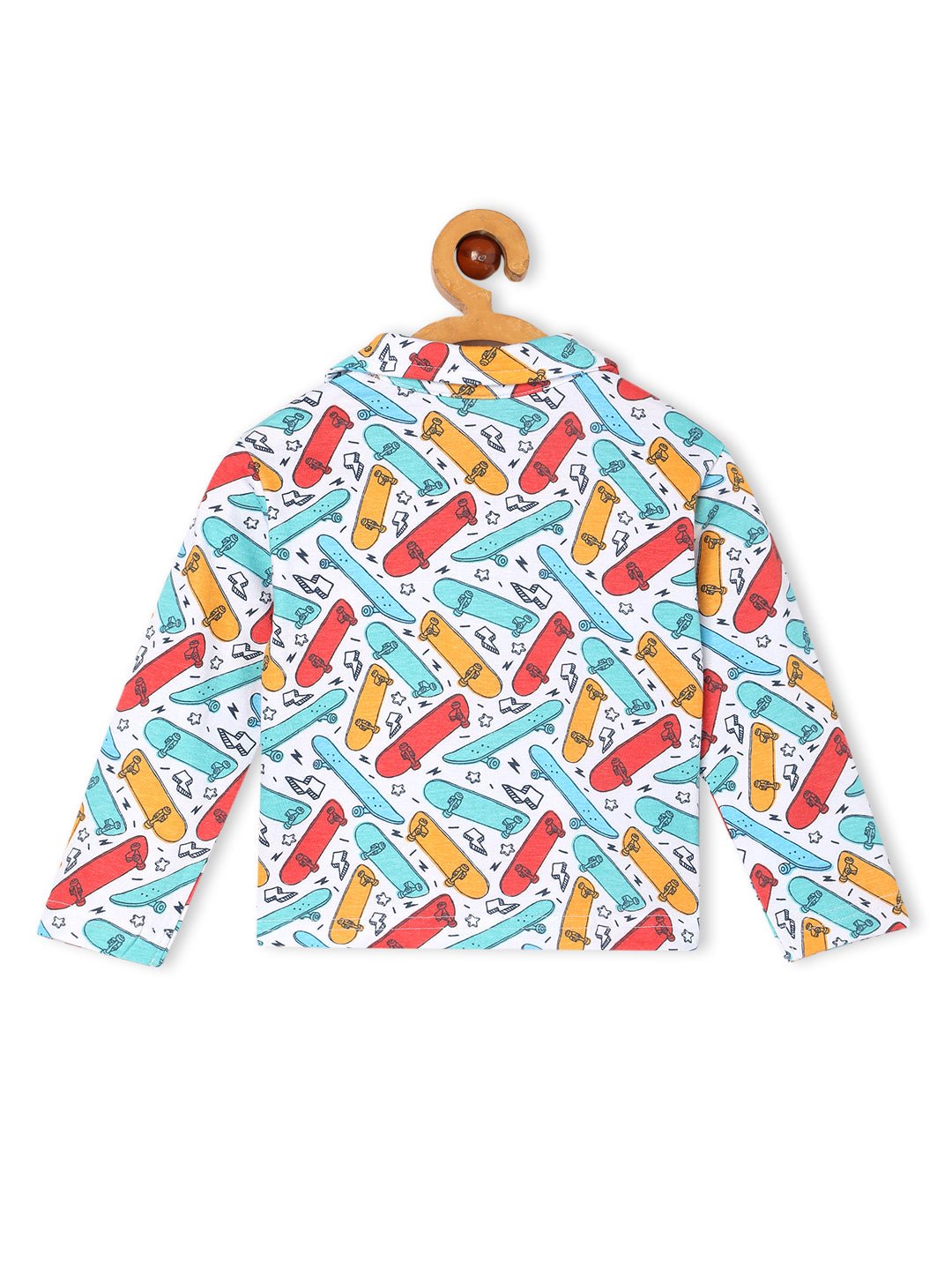  White Ready To Skate Baby Kids Pajama Nightsuit Set