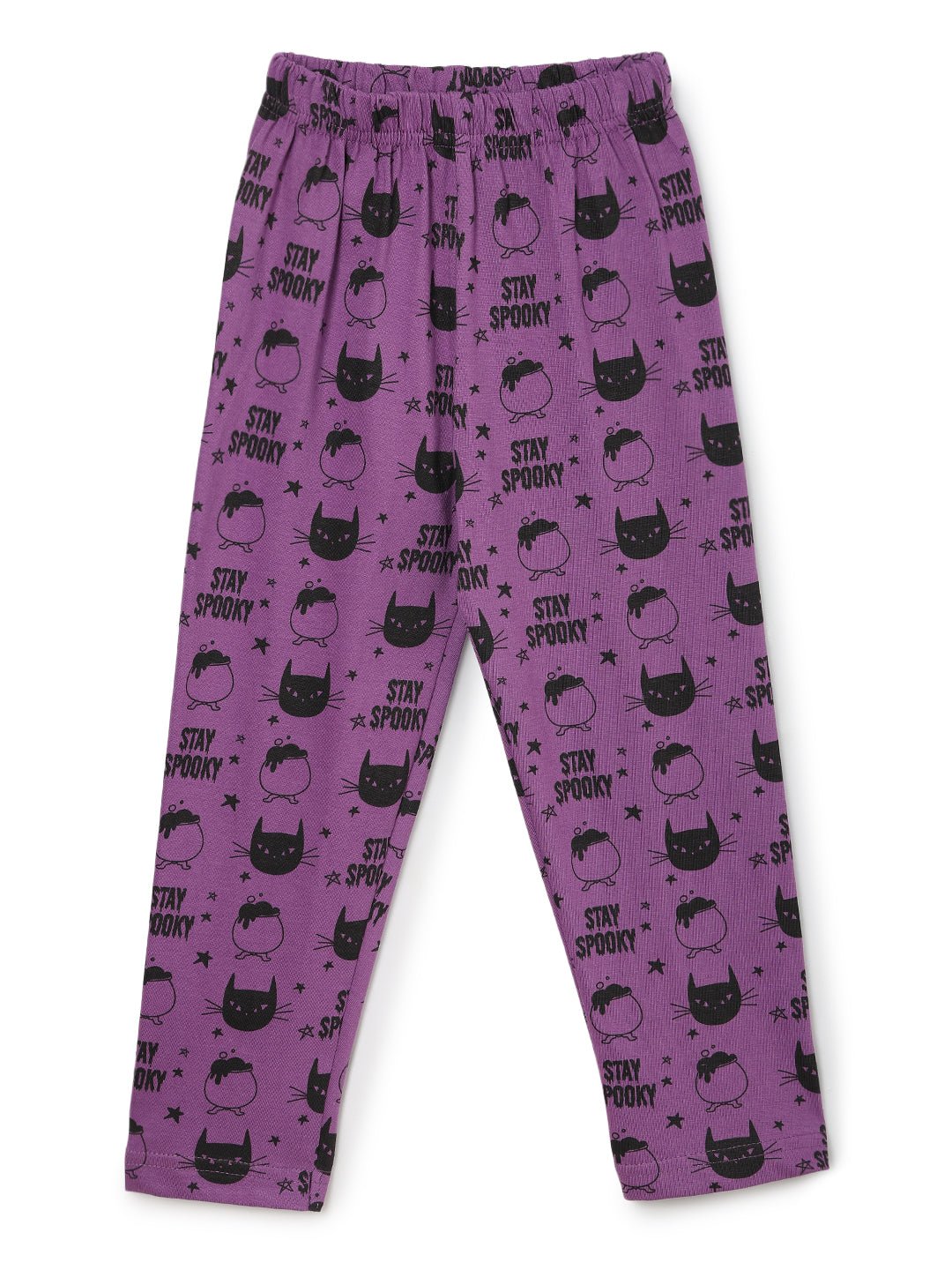  Purple Stay Spooky Pajama Nightsuit Set For Kids
