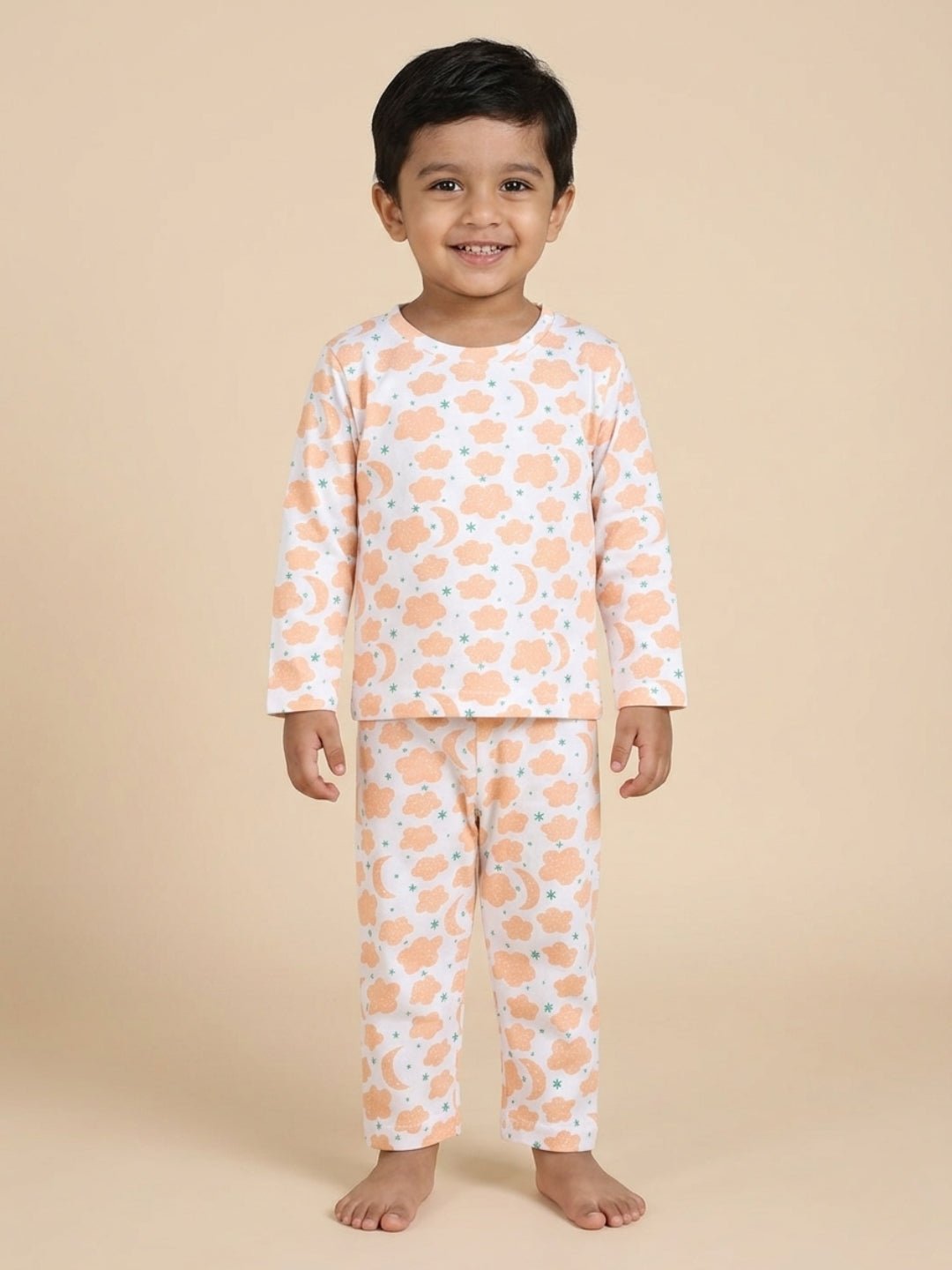 White Sweet Dreams Travel Pajama Set For Kids