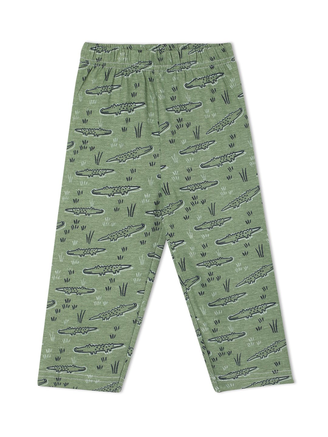  Green Alligator Printed Pajama Nightsuit Set For Kids