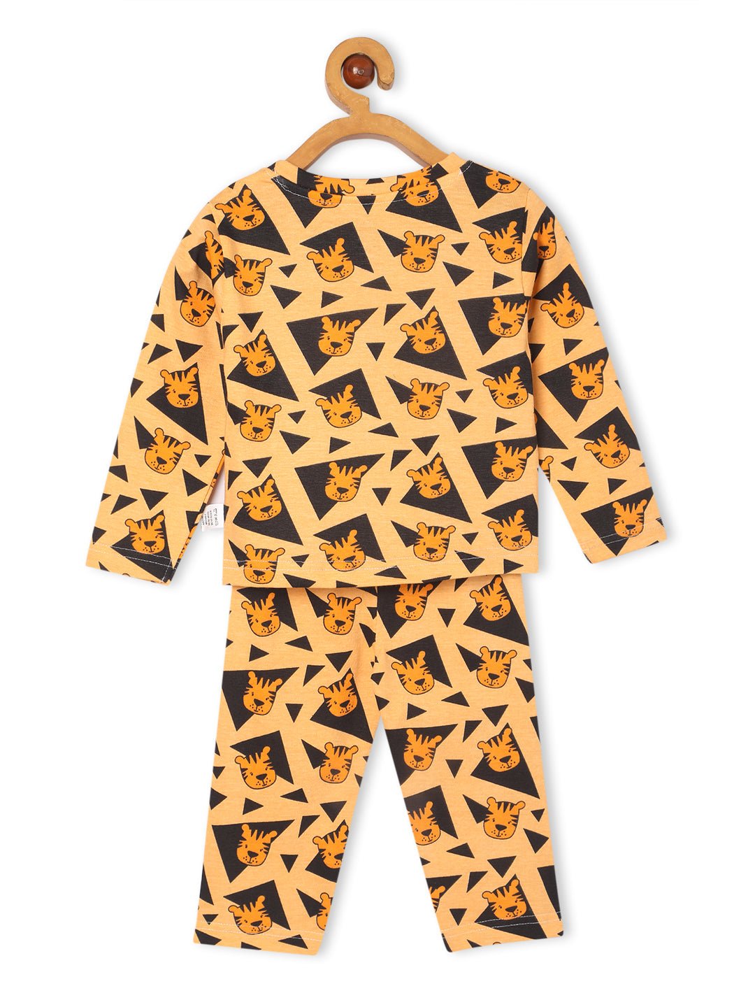 Orange Tiger Tales Printed Pajama Set For Kids