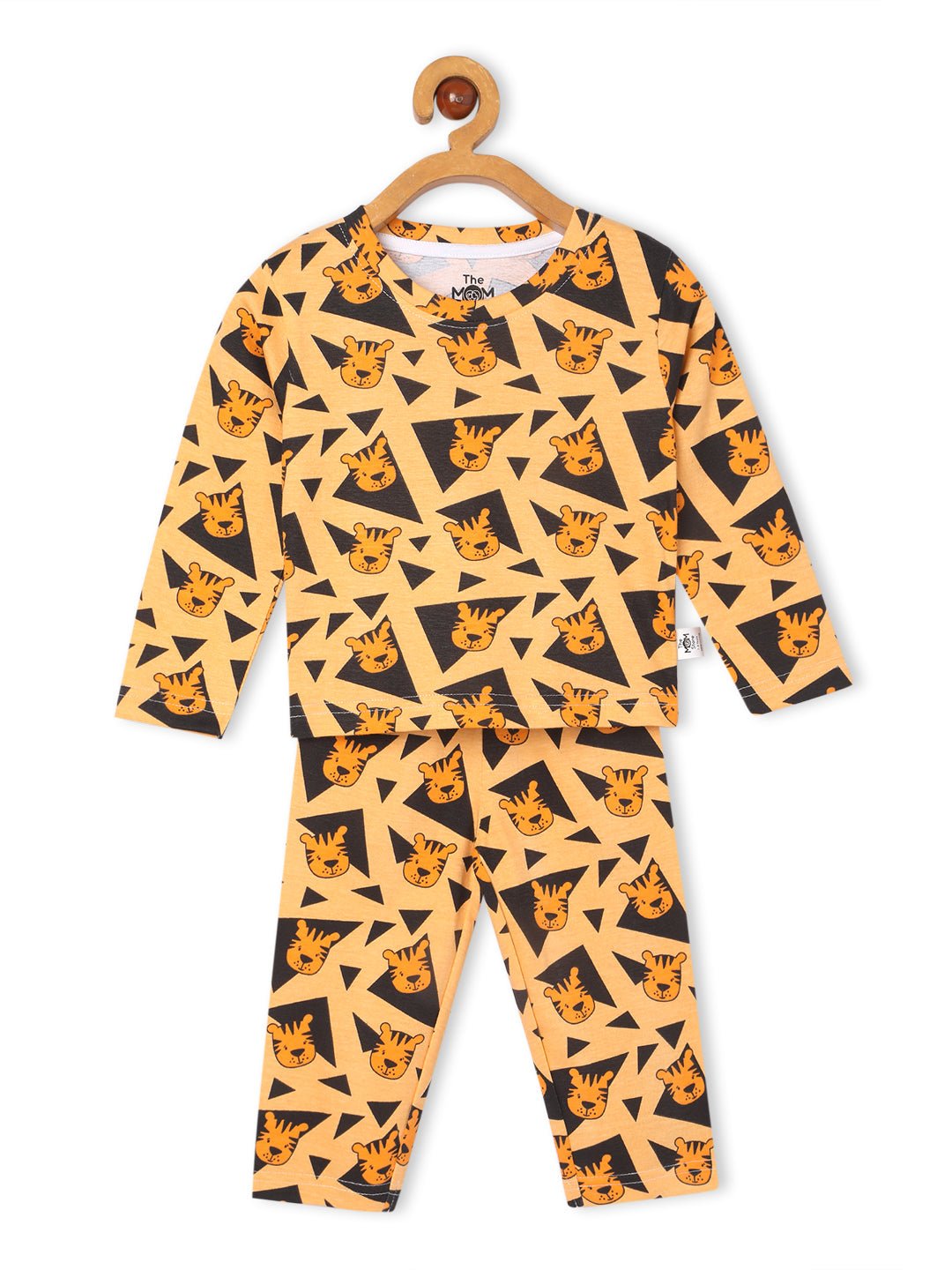 Orange Tiger Tales Printed Pajama Set For Kids