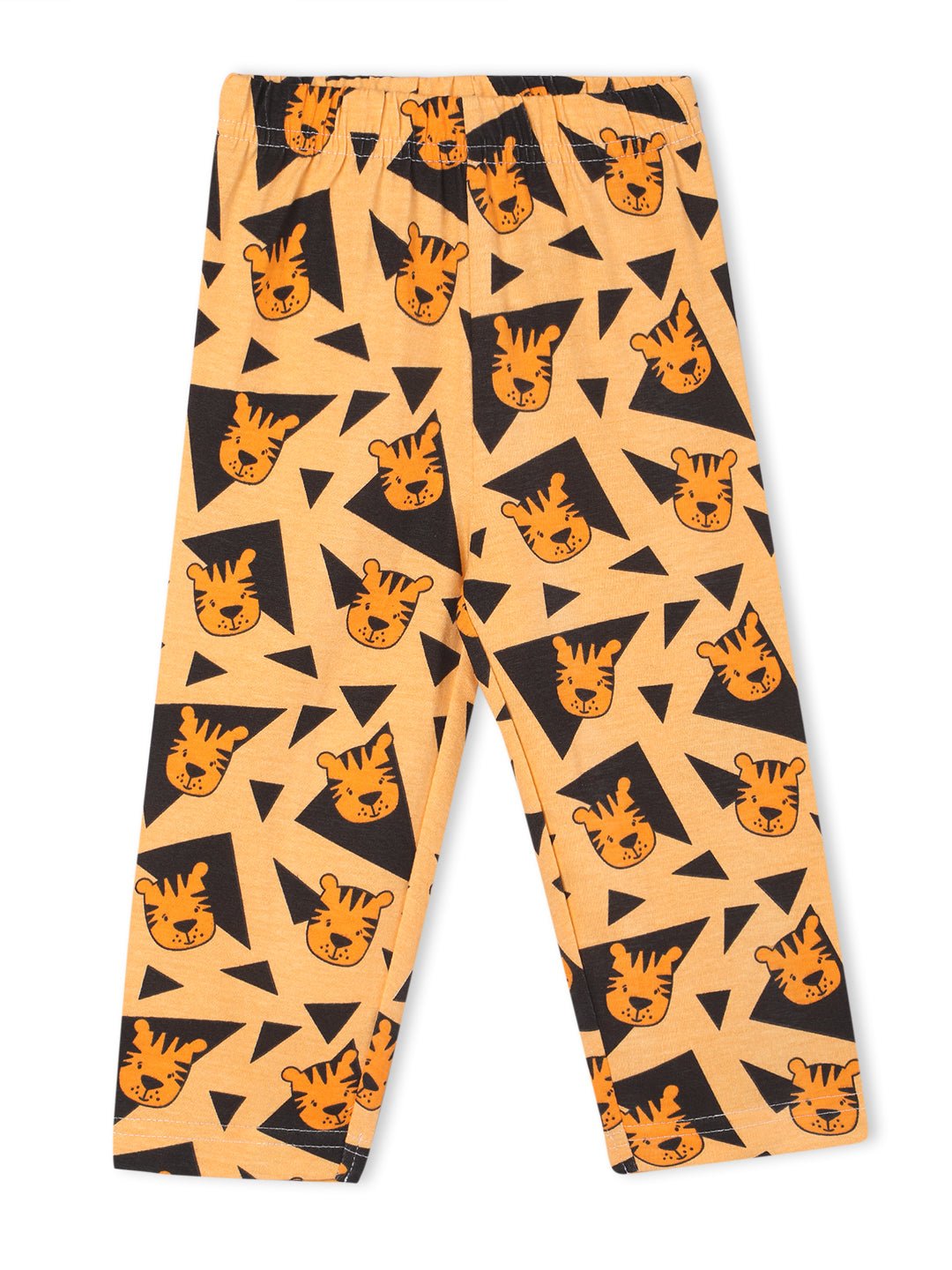 Orange Tiger Tales Printed Pajama Set For Kids