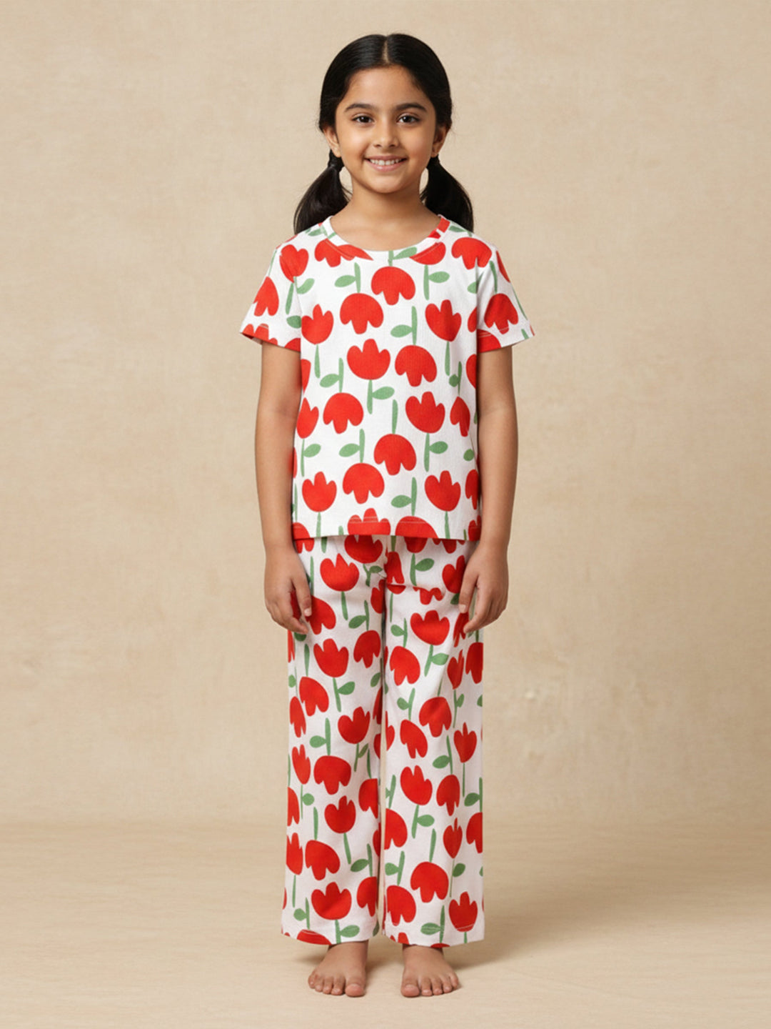 Multi Tulip Twinkle Pajama Set For Kids