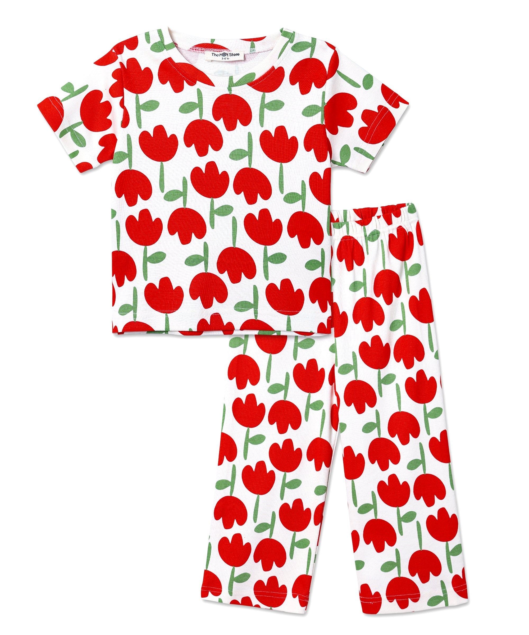 Multi Tulip Twinkle Pajama Set For Kids