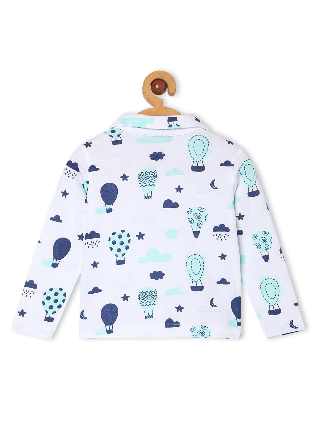 White Up In The Air Travel Pajama Set For Kids
