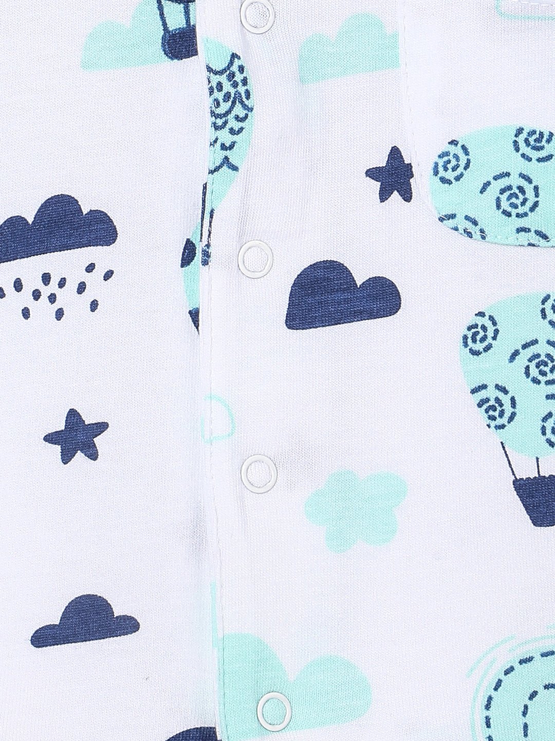White Up In The Air Travel Pajama Set For Kids