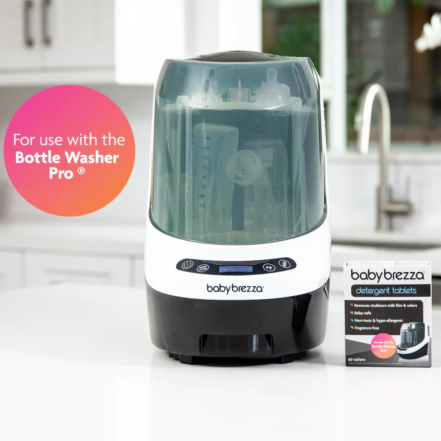 Baby Brezza Bottle Washer Pro Detergent Tablets Non-Toxic Fragrance-Free 120-Pack