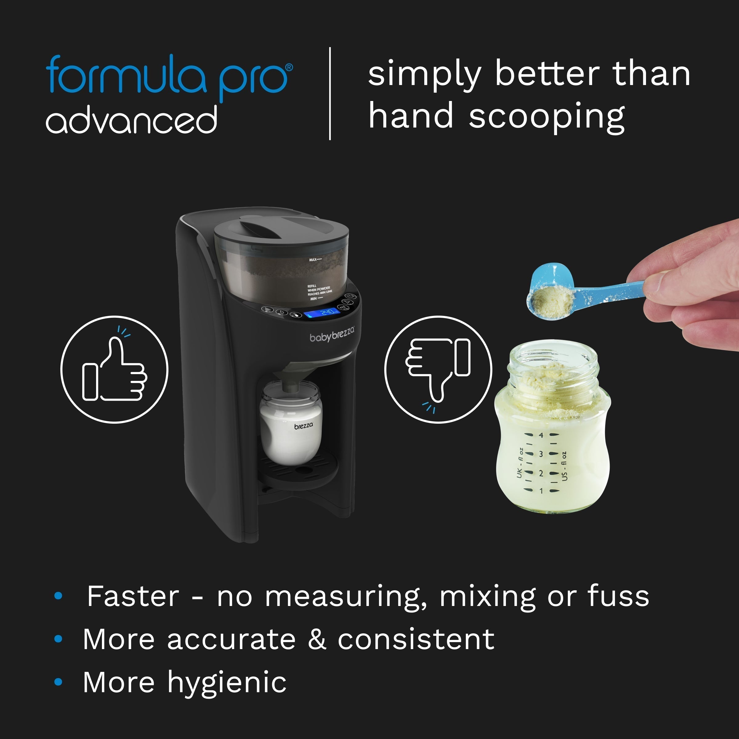 Baby Brezza Formula Pro Advanced Automatic Powder Mixer Black 8.51lb