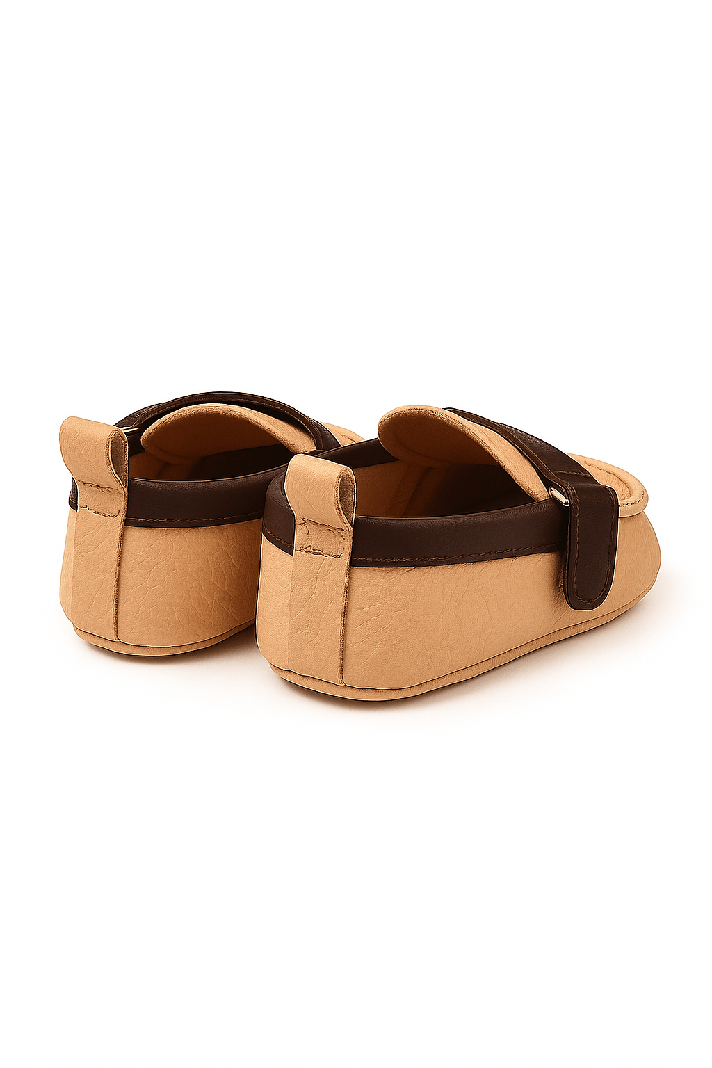 Baby Doe Beige and Brown Peterpan Prewalker Loafer